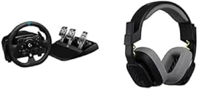 Logitech G G923 Racing Steering Wheel and Pedals + ASTRO A10 Wired Gaming Headset Gen 2 Wired Gaming Headset - Xbox Series X|S, Xbox One, PC - Black - Image 1