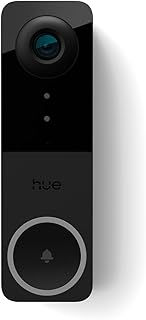 Philips Hue Secure, Sonnette vidéo Filaire, caméra 2K Grand Angle, Notifications, Caméra de Surveillance extérieure avec Audio bidirectionnel et Vue Infrarouge, intégration avec Les Lampes Hue, Noir - Image 1