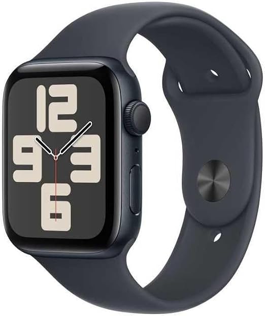 Apple Watch SE (2nd Generation) 44mm GPS Smart Watch with Midnight Aluminium Case and Midnight Sport Strap (S/M) Activity Tracking, Sleep Tracking, Accident Detection, Heart Rate Monitoring - Image 1