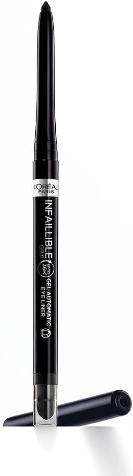 L'Oréal Paris, Retractable Eyeliner Pencil, Precise Lining, Long Lasting, Waterproof, Friction Resistant, No Transfer, Infallible Grip Liner, Colour : Intense Black - Image 1