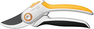 Fiskars Pruning Shears for Fresh Branches, Non-Stick Coating, Aluminium Blades/Handles, Black/Orange, Plus, P531, 1057168 - Image 1