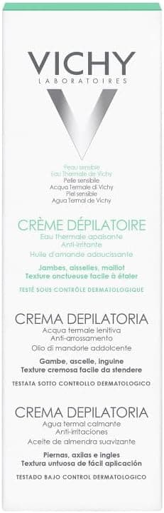 Vichy, Dermo-Tolerance, High Tolerance Depilatory Cream, Gentle and Effective Hair Removal, Enriched with Vichy Thermal Water, Gentle Fragrance, Sensitive Skin, 150 ml