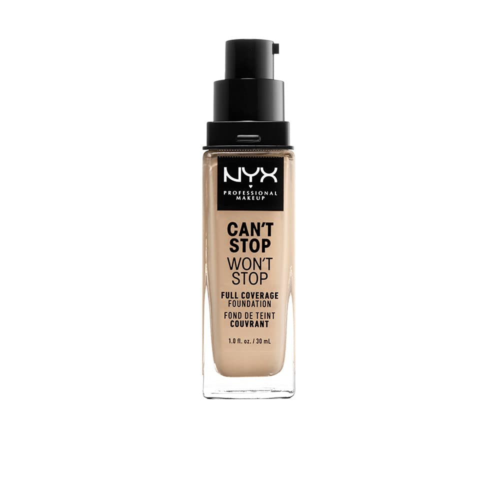 NYX Professional Makeup Can't Stop Won't Stop Liquid Foundation, Waterproof, Matte Finish, Vegan Formula, Shade : Nude (06.5) - Image 1