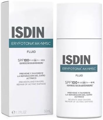 ISDIN Eryfotona AK-NMSC Sun Cream SPF 100+ (50ml) | Preventive and Protective Treatment Associated with Actin Keratosis (AK) | Fusion Fluid Texture - Image 1