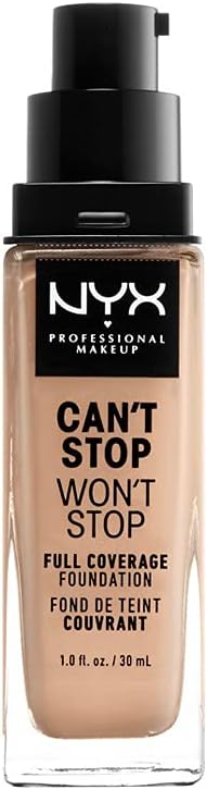NYX Professional Makeup Can't Stop Won't Stop Liquid Foundation, Waterproof, Matte Finish, Vegan Formula, Natural (07) - Image 1