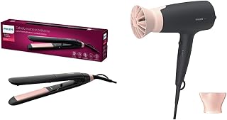 StraightCare Essential ThermoProtect Straightener (Model BHS378/00) & Philips 3000 Series Hair Dryer with ThermoProtect Accessory (Model BHD350/10) - Image 1