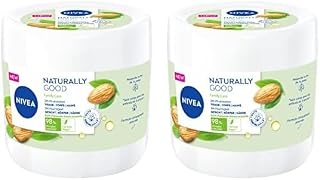 NIVEA NATURALLY GOOD Family Care Crème multi-usage pour toute la famille (1 x 450 ml), Crème 3-en-1 enrichie en huile d’amande douce 100% naturelle, Crème visage- corps–mains (Lot de 2) - Image 1