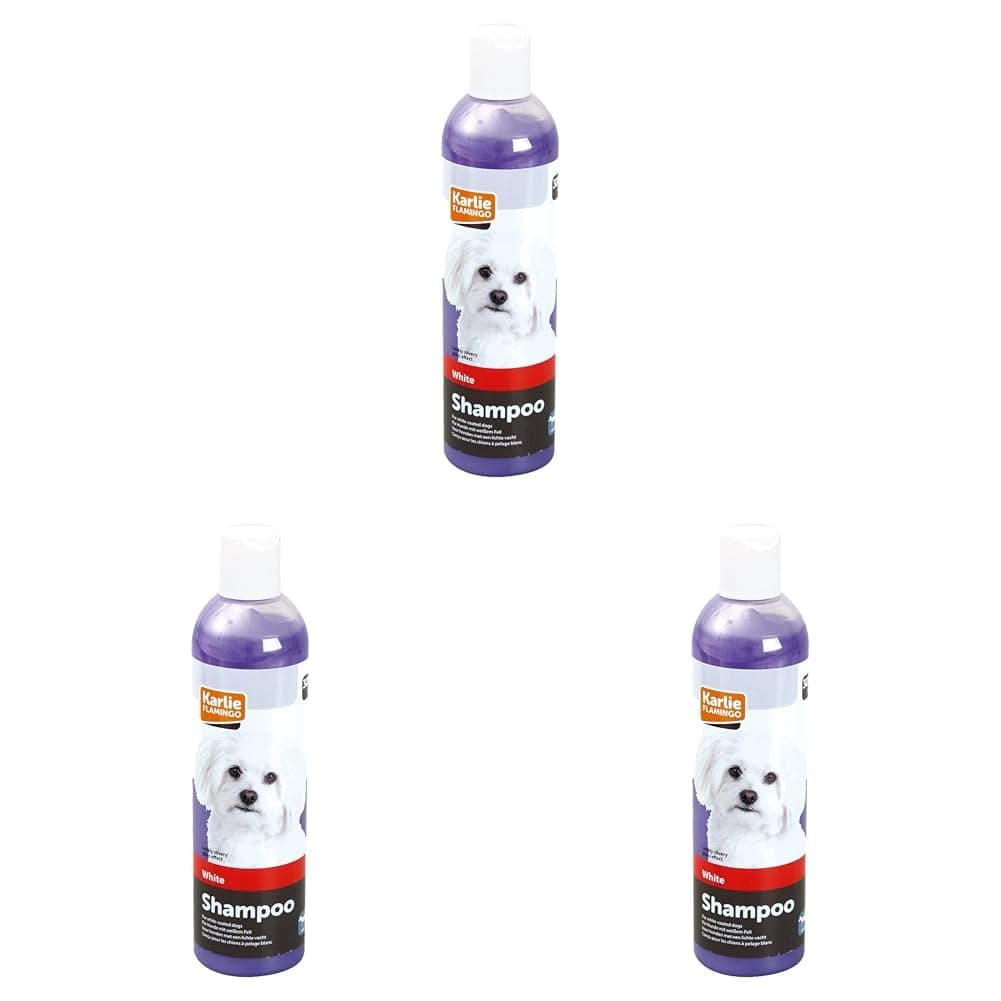 Karlie White Coat Shampoo, Dog Shampoo, 300 ml (Item May Vary) (Pack of 3)