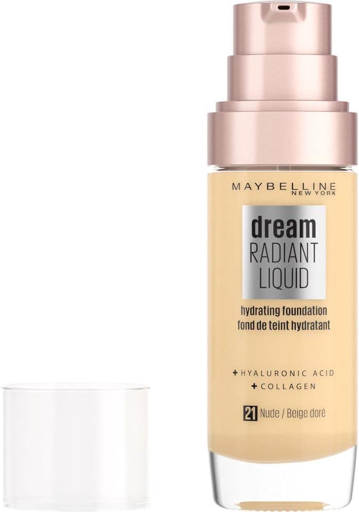 Maybelline New York Base de Maquillaje con Serum Hidratante Dream Satin Liquid, Tono 021 Nude - Image 1