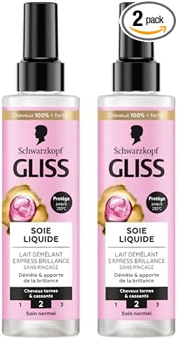 Schwarzkopf Gliss Express Detangling Milk Liquid Silk Shine Protects Up to 230°C Detangles & Brilliance Dull & Brittle Hair Normal Care Without Rinsing 200 ml - Image 1