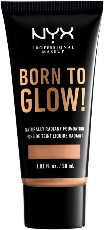 NYX Professional Makeup Born to Glow Radiance Foundation, Radiant Finish, Modular Medium Coverage, Vegan Formula, Shade : Medium Olive - Image 1