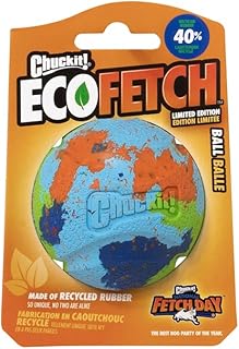 Chuckit! – EcoFetch Ball – Balle à Poursuivre pour Chien – Fabriquée en Caoutchouc Recyclé Résistant – Compatible avec Les Lanceurs Taille Medium – Diamètre de 6,5 cm - Image 1