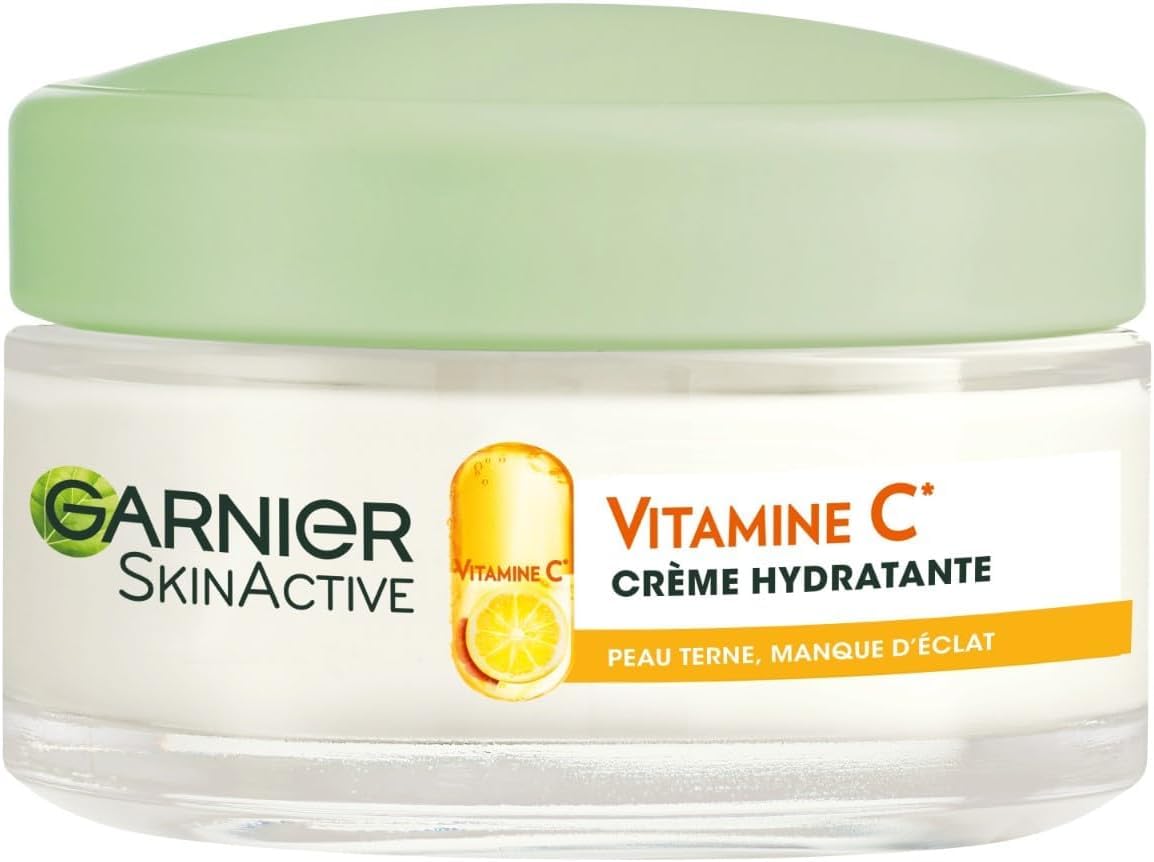 GARNIER Skin Active - Crème Hydratante Bio - Hydratation & Éclat - Nourrit, Lisse & Illumine Le Teint - Vitamine C & Agrumes - Vegan & Cruelty Free - Peaux Ternes En Manque D'Éclat - 50 ml - Image 1