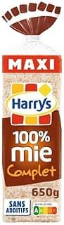 Harry's Pain de Mie Complet 100% sans croûte - Format Maxi 650g | Moelleux et Délicieux | Idéal pour vos Petits déjeuners | Epicerie sucrée - Le Lot De 4