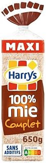 Harry's Pain de Mie Complet 100% sans croûte - Format Maxi 650g | Moelleux et Délicieux | Idéal pour vos Petits déjeuners | Epicerie sucrée - Le Lot De 4 - Image 1