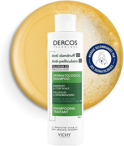 Vichy, Dercos, DS Anti-Dandruff Shampoo, Dandruff & Itching, Normal to Oily Hair, 200 ml - Image 1