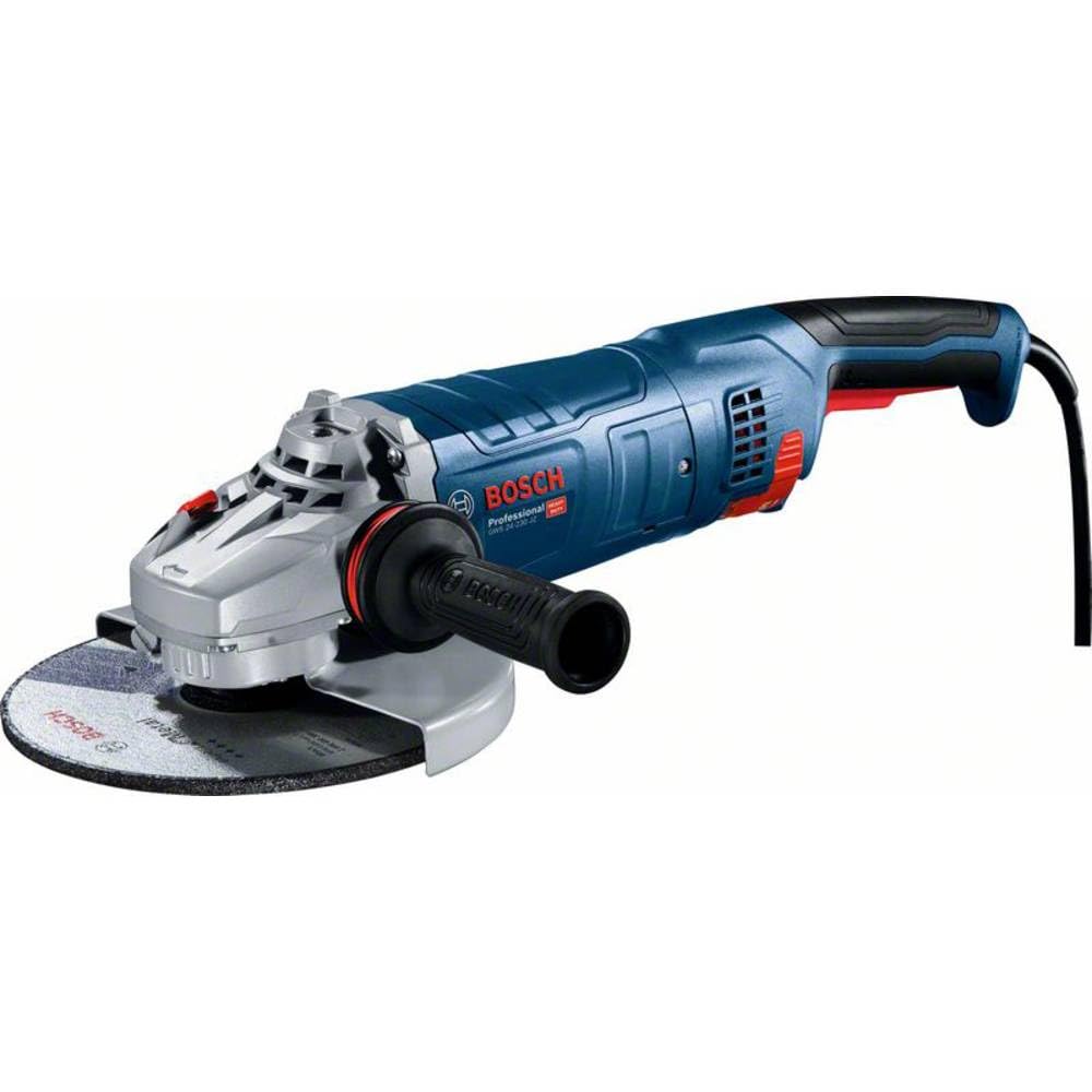 Meuleuse d'angle Bosch GWS 24-230 PZ (2 400 watts, poignée supplémentaire anti-vibrations incl., bride de fixation, écrou de serrage, capot de protection, clé à ergots, carton) - Image 1