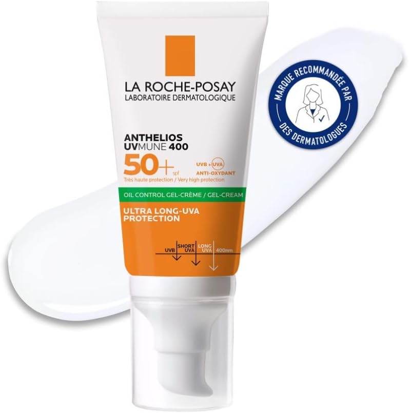 La Roche-Posay - Anthelios UVMune 400 - Crème Solaire SPF 50 - Haute Protection Solaire - Texture Gel-Crème - Fini Invisible et Non-gras - Soin Visage Pour Peaux Mixtes à Grasses à Tendance Acnéique - Image 1