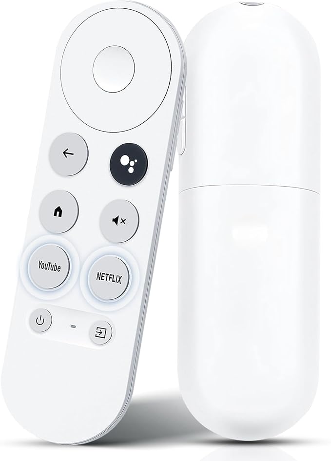 Chromecast Google TV Remote Control Bluetooth Voice with Netflix and Youtube Buttons, Universal Remote Control for Chromecast 4K Snow G9N9N (Remote Control Only) - Image 1