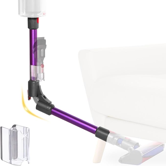 Foldable Telescopic Tube Compatible with Dyson V7 V8 V10 V11 V15 Cordless Vacuum Cleaner, Upgraded Quick Release Aluminum Tube for Under Bed Cleaning Sofa Table (Purple) - Image 1