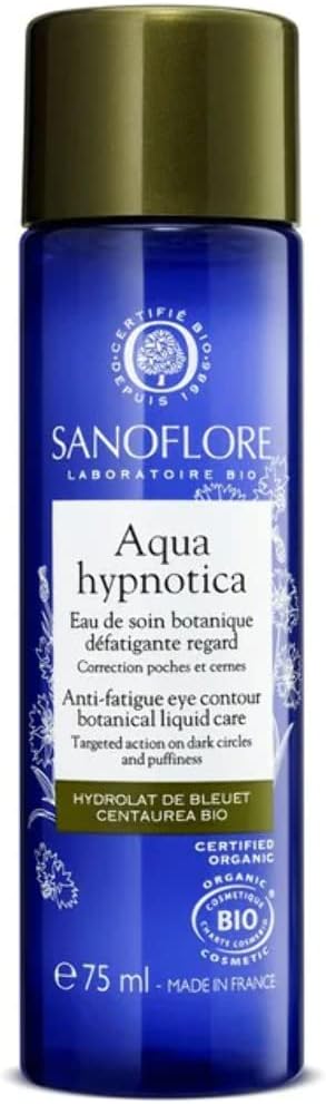 Sanoflore Aqua Hypnotica Esssence Botanique Bio Yeux & Cils – Anti-Fatigue, Anti-Pocher & Anti-Cernes – Bleu-et-Bleuet Bio, Acide Hyaluronique Naturel – Cadeau Premium Beauté - 75 ml - Image 1