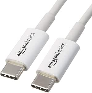 Amazon Basics USB-C to USB-C Fast Charging Cable, 480Mbps, USB-IF Certified, for Apple iPhone 16/15, iPad, Macbook, Samsung Galaxy, Tablets, Laptops, White