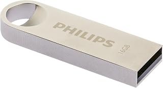 Philips Moon Édition High Speed clé USB 2.0 16 Go pour PC, Ordinateur Portable, Stockage de données informatiques, Vitesse de Lecture jusqu'à 20 Mo/s, Aluminium, Porte-clé - Image 1