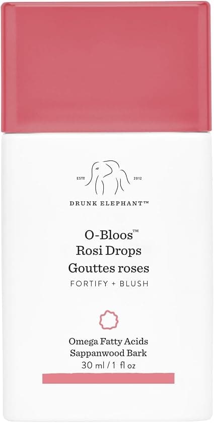 Drunk Elephant O-Bloos Rosi Drops - 30ml - Peach Pink Serum Drops - Clean Clinical Care - Cruelty Free - Dermatologically Tested - Essential Oil Free