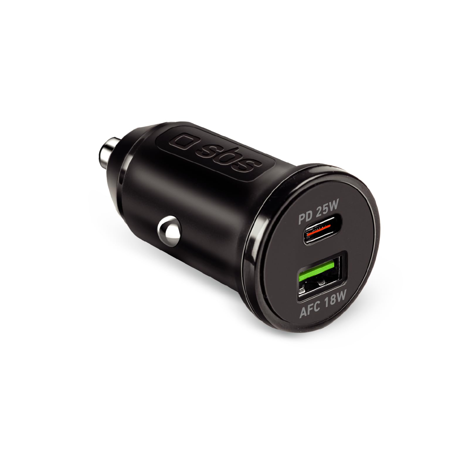 SBS 25W Car Charger, Charger for iPhone, Samsung, Xiaomi, Oppo, USB-C for Mobile Phones and Tablets, USB-A 18 Watt Fast Charging Output - Image 1