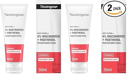 Neutrogena | Anti-Pimple Moisturising Gel + 4% Niacinamide + Panthenol (50ml) - Anti-pimple Face Care for Dry and Irritated Skin - Moisturizing Cream Fragrance Free and No Dyes (Pack of 2) - Image 1