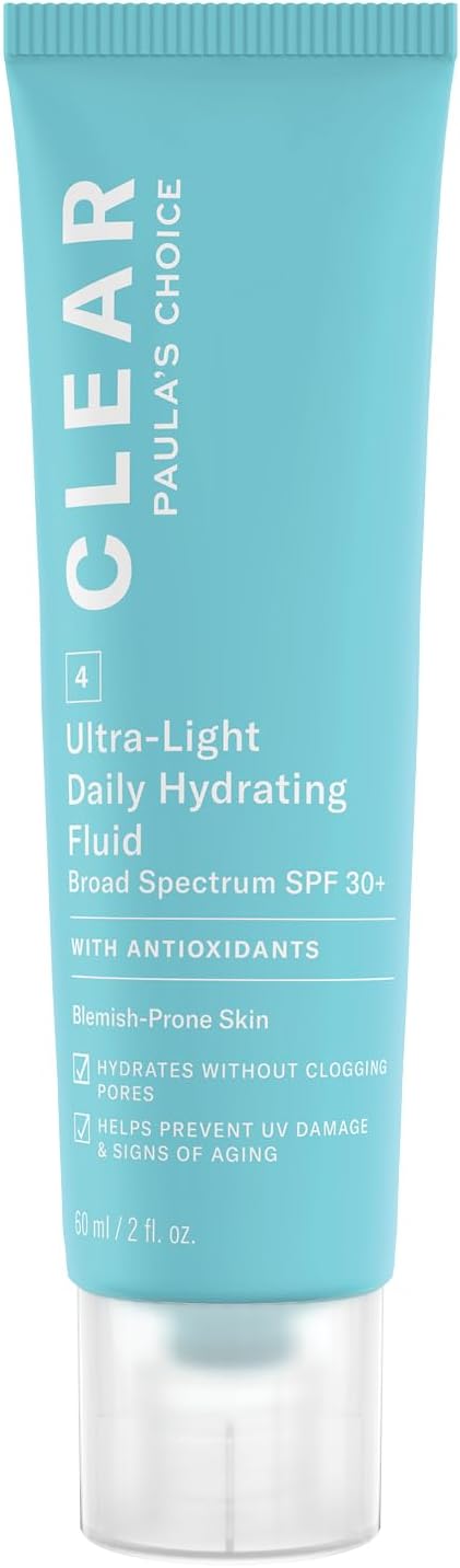 Paula's Choice CLEAR Day Cream SPF 30 - Fluid Face Sunscreen - Fights Blackheads and Pores - Sun Protection Face with Vitamin E - Combination to Oily Skin - 60 ml - Image 1