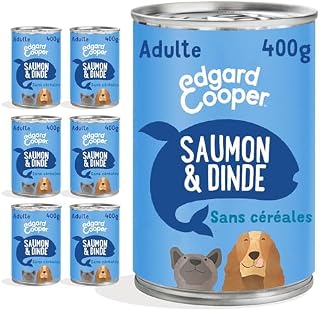 Edgard & Cooper Pâté Pour Chien, (Saumon & Dinde, 400g x 6), Sans Céréales, Viande et poisson frais et protéines de qualité, Vrais ingrédients pour chiens, Hypoallergénique, Sans sucres ajoutés - Image 1