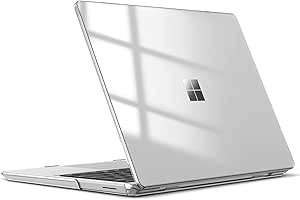 FINTIE Case Compatible with Microsoft Surface Laptop Go 3/2/1 12.4 Inch (2023/2022/2020, Model:2013/1943), Hard Case and Thin Lightweight Case, Transparent Crystal - Image 1