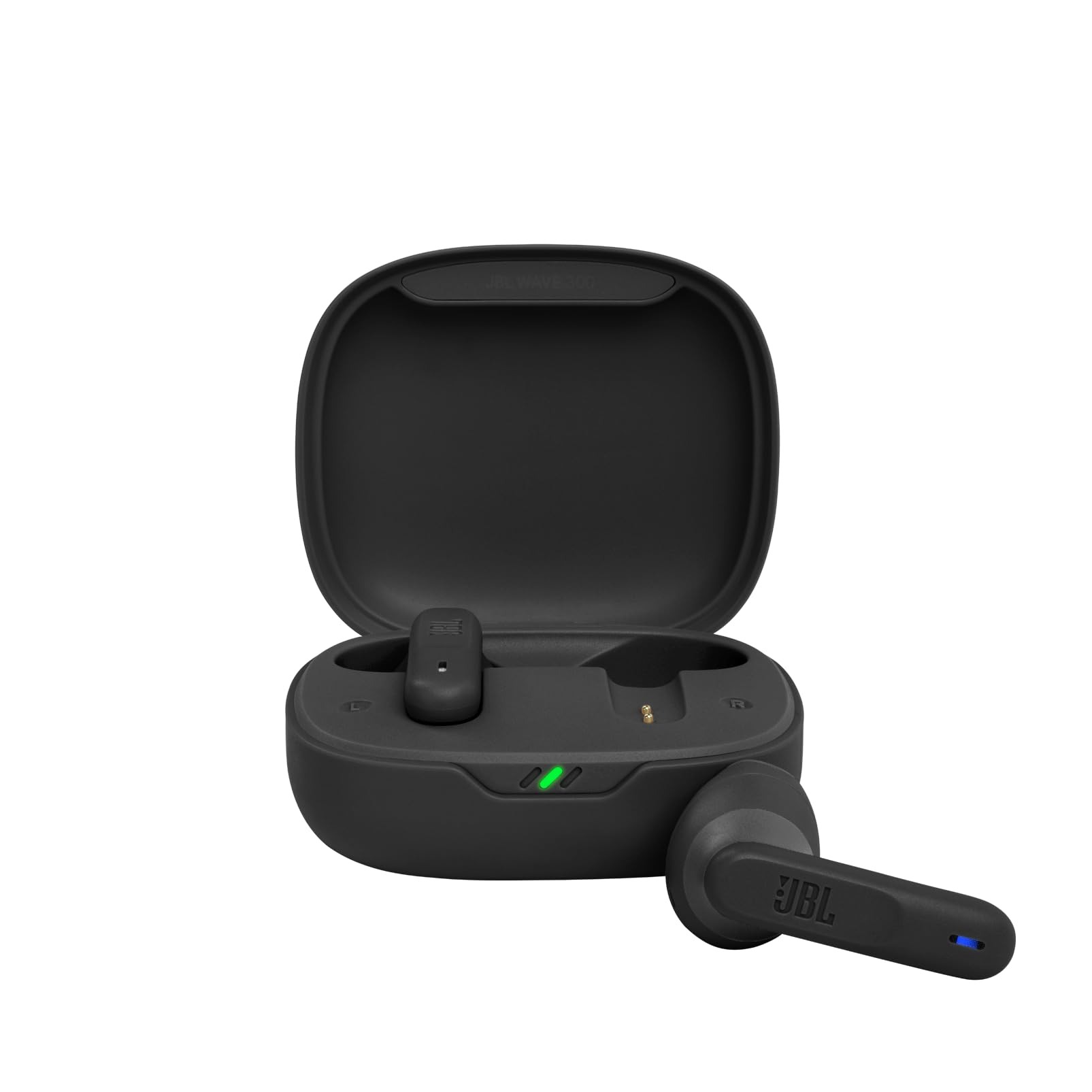 JBL Wave 300 TWS True Wireless Bluetooth Earphones - Wireless Earphones with Built-in Microphone - Up to 26 Hours of Music Time - Charging Case Included - Black - Image 1