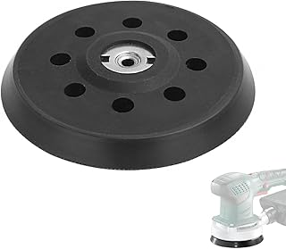 1 x Sander Tray 125 mm 631220000, Sanding Plate 125 mm Perforated Self-Gripping Compatible with Metabo SXE 325 Intec 425 Turbotec, Black - Image 1
