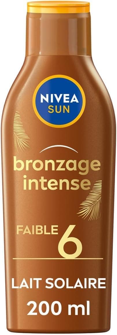 NIVEA Sun Sun Lotion Intense Tanning SPF 6 - Protection & Tan Complexion - Carotene Extract & Vitamin E - Without Self-Tanning - Light & Non-greasy Formula - Normal Skin - 200 ml