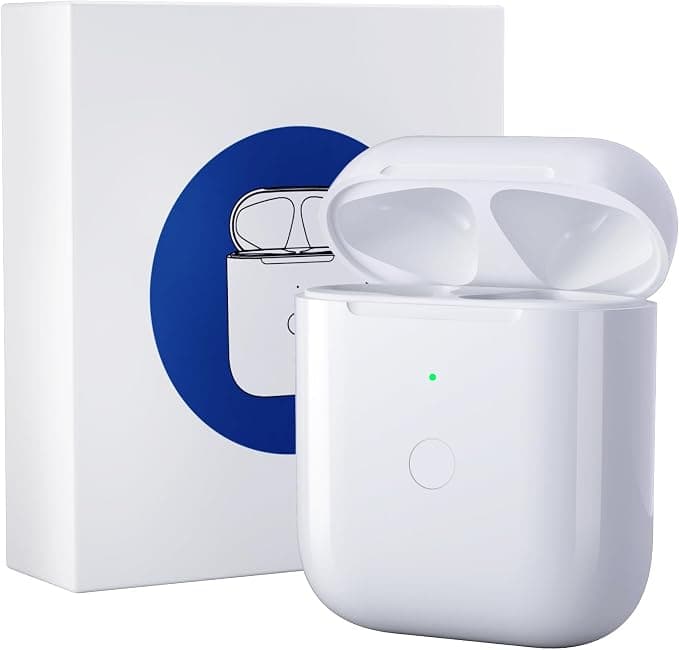 ULuck Replacement Wireless Charging Case Compatible with Air Pods 1 and 2, 700mAh Charging Case with Bluetooth Button for Pairing
