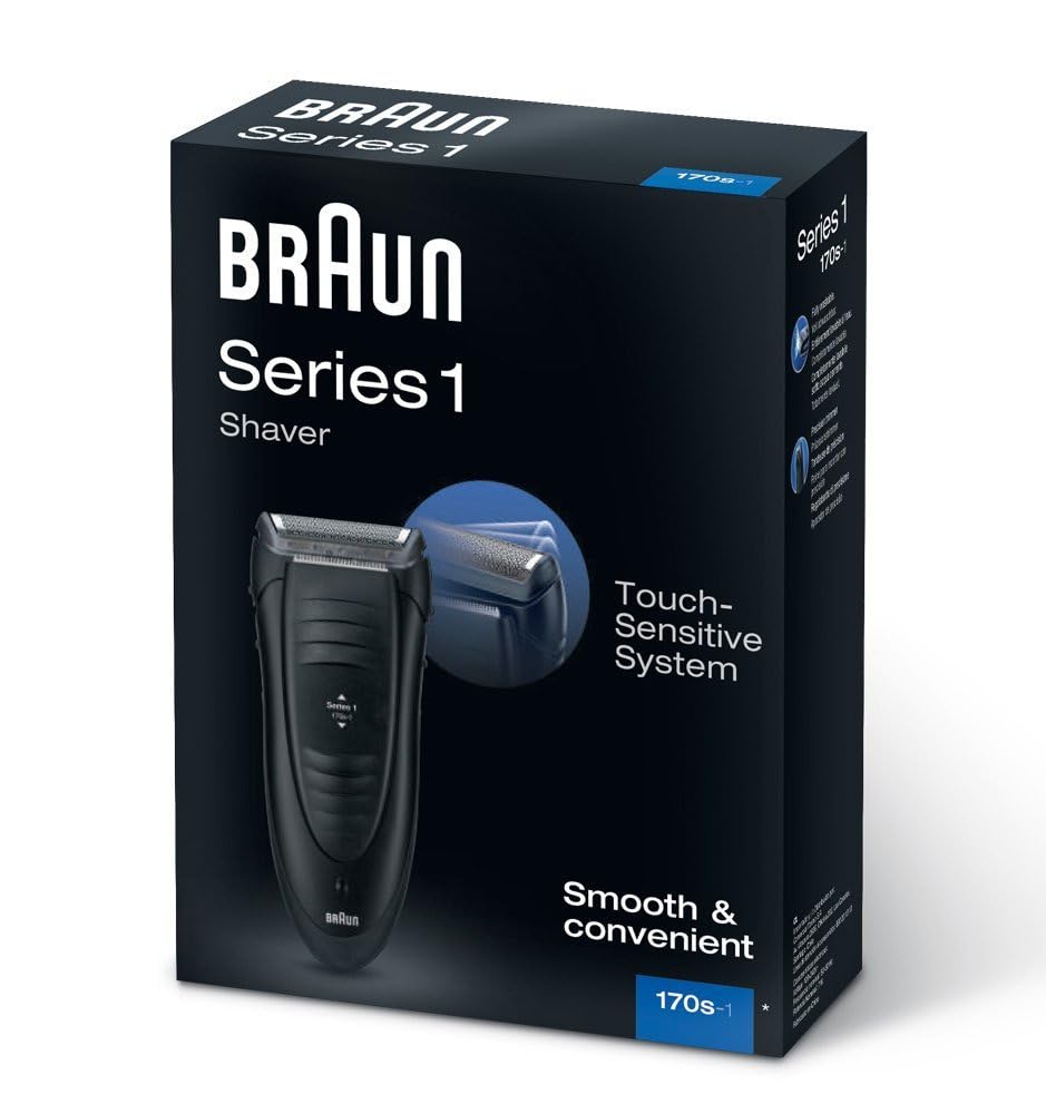 Braun Men's Razor Series 1 Electric Shaver with Long Hair Clipper Electric Shaver 170s Black Valentine's Day Gift - Image 1