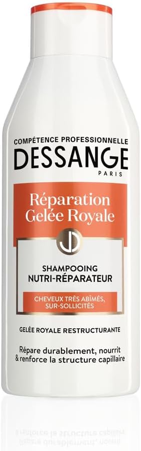 DESSANGE - Nutri-Repair Royal Jelly Repair Shampoo - Formula Enriched with Restructuring Royal Jelly - Nourishes & Strengthens Fiber - For Very Damaged, Over-Stressed Hair - 250ml - Image 1