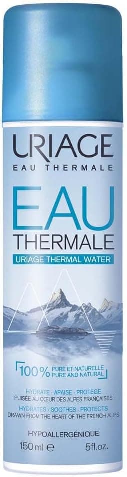 Uriage Uriage Thermal Water – 100% Pure & Natural – +32% Hydration After One Hour – Moisturizes, Soothes, Protects – Fresh Mist, Multi-Use for the Whole Family – Face & Body – 150 ml