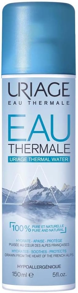 Uriage Uriage Thermal Water – 100% Pure & Natural – +32% Hydration After One Hour – Moisturizes, Soothes, Protects – Fresh Mist, Multi-Use for the Whole Family – Face & Body – 150 ml - Image 1