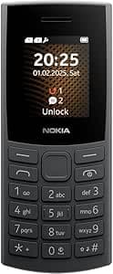 Nokia 105 4G 2nd Edition (2024) (1.77" Display, 1450mAh Removable Battery, 128MB Expandable Memory, Bluetooth 5.0, USB Type-C, 3.5mm Jack, Dual SIM, IP54, FM Radio) Charcoal