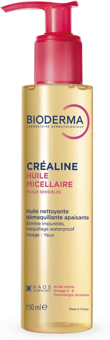 BIODERMA Sensibio Micellar Oil - Cleanses, Removes Makeup, Soothes - Removes Waterproof Makeup from Eyes and Lips - Sensitive Skin - Pump Bottle 150 ml - Image 1