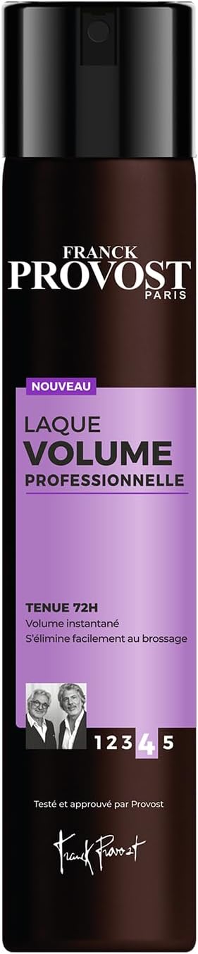 FRANCK PROVOST - Professional Volume Hairspray - Holds 72 hours - Instant volume - Natural finish that is non-greasy, non-sticky and residue-free - Can be easily removed by brushing - 300 ml - Image 1