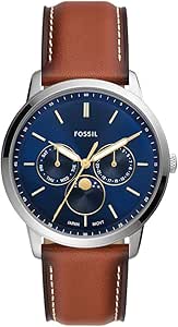 Fossil Montre Neutra pour Homme, Mouvement Multifonction à Phases de Lune avec Bracelet en Acier Inoxydable ou en Cuir - Image 1