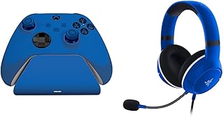 Razer Essential Duo Bundle for Xbox - Casque Filaire et Chargeur Rapide pour manettes Xbox (Haut-parleurs de 50 mm, Micro cardioïde, Chargement Rapide, Compatibilité Universelle) Bleu - Image 1