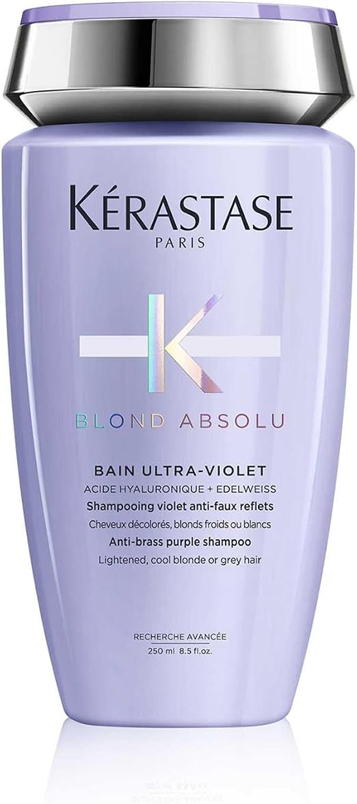 KÉRASTASE Blond Absolu - Ultra-Violet Bath - Anti-False Reflection Shampoo - Strengthens Hair - Hyaluronic Acid & Edelweiss - Bleached, Highlighted or White Blonde Hair - 250 ml - Image 1