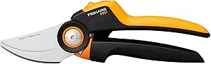 Fiskars X-series PowerGear P961 Pruning Shears L with Swivel Handle, For Fresh Branches and Twigs, Non-Stick Coating, Stainless Steel Blades, Length: 22 cm, Black/Orange, 1057175 - Image 1