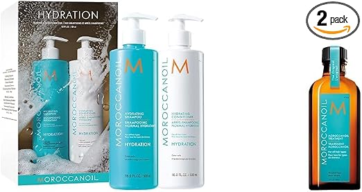 Moroccanoil Duo Shampoo and Conditioner Moisturizes 500ml & Moroccanoil Original Care - Image 1