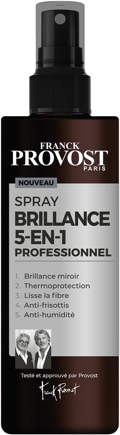FRANCK PROVOST - 5-in-1 Professional Shine Spray - +51% Mirror Shine - Thermoprotective, Waterproofing and Anti-Frizz - All Hair Types - 200 ml - Image 1
